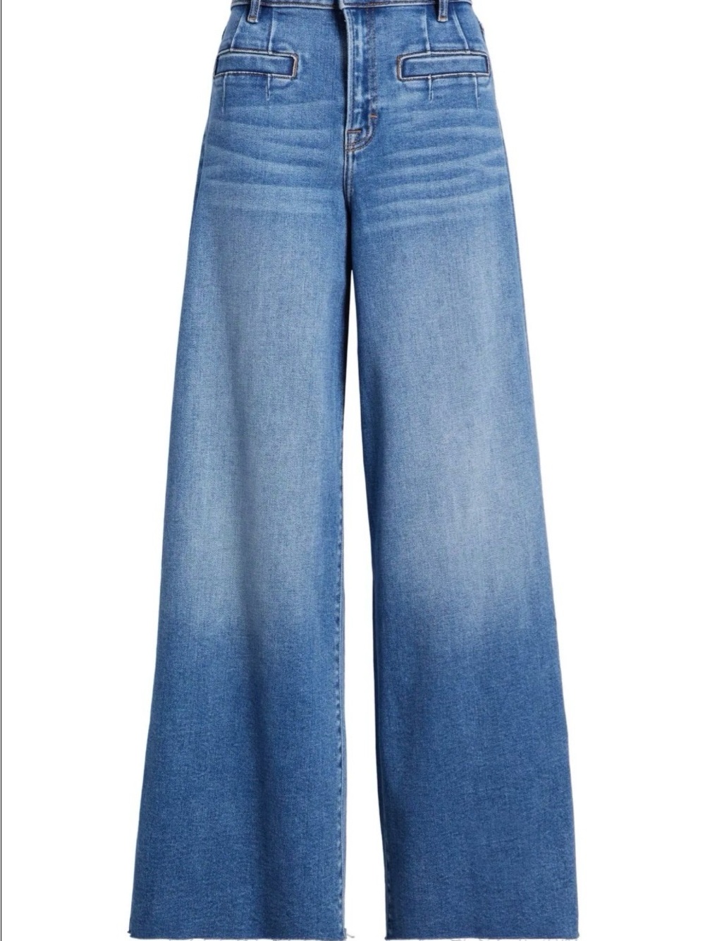 High-Rise Wide-Leg Denim Jeans in Light Blue
